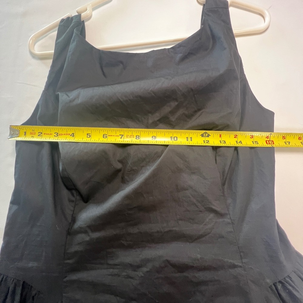 Fashion Nova Elena Black Poplin Maxi Dress Size L Sleeveless Pockets - Picture 4 of 7